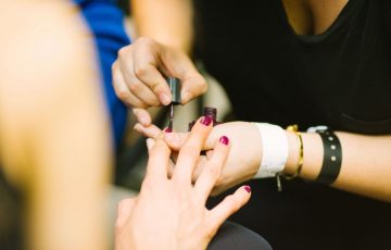 beauty salon applying nail polish