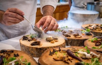 Chef presenting food