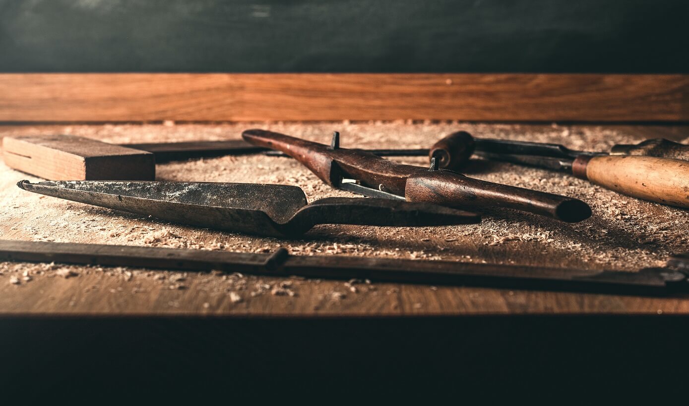 carpenter tools on a table