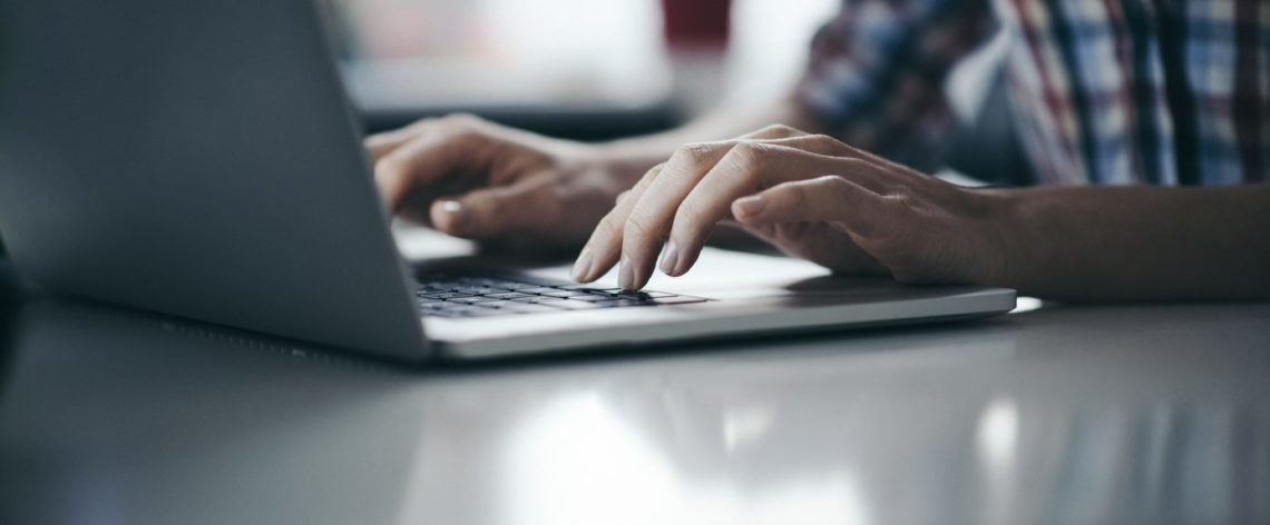 A person working on a laptop