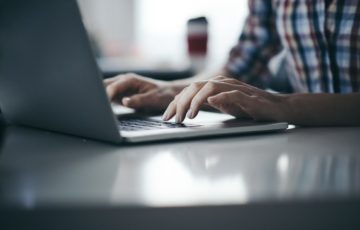 A person working on a laptop